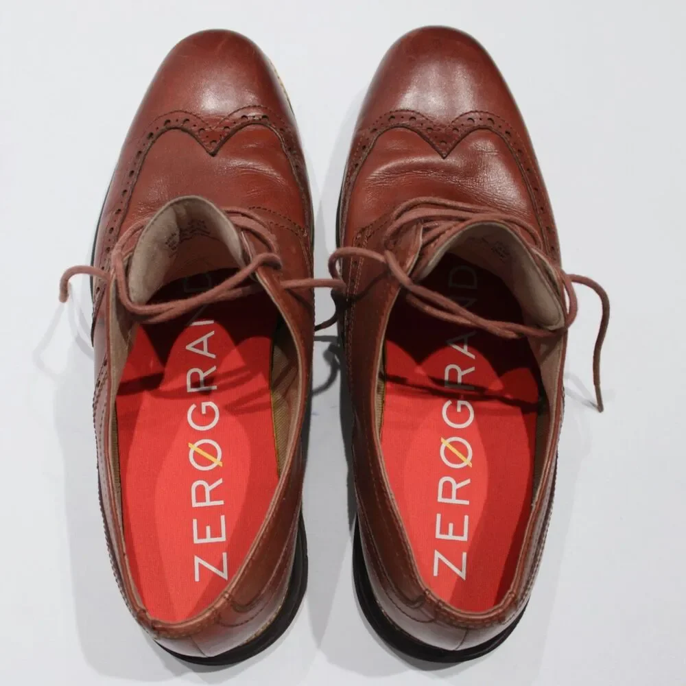 Cole Haan Original Grand Wingtip Oxford Shoes Brown Leather Men Size 10.5M - Picture 9 of 16